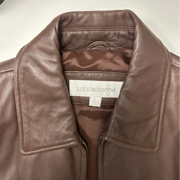 Liz Claiborne- Brown Leather Women's Jacket - Picture 5 of 6